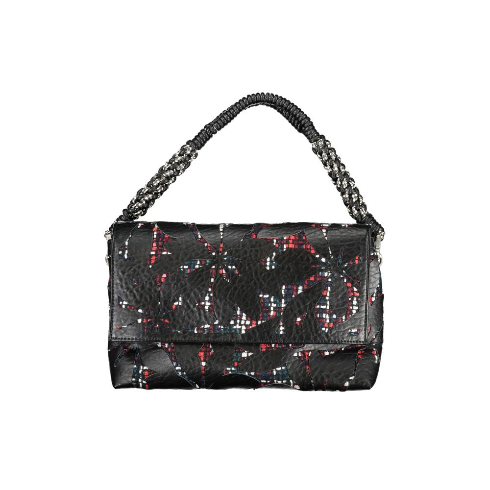 Desigual - Bold Textured Polyethylene Shoulder Bag with Abstract Pattern - Black Desigual