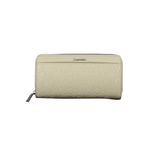 Calvin Klein - Sleek Embossed Logo Zip Wallet - Beige Calvin Klein