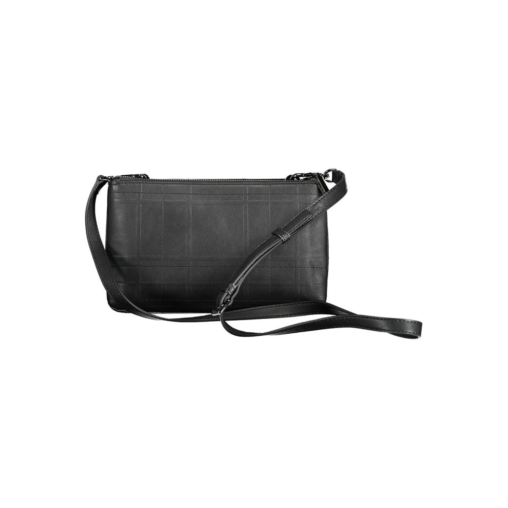 Calvin Klein - Sophisticated Textured Flap Shoulder Bag with Adjustable Strap - Black Calvin Klein