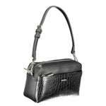 Calvin Klein - Structured Croc-Effect Adjustable Shoulder Bag - Black Calvin Klein