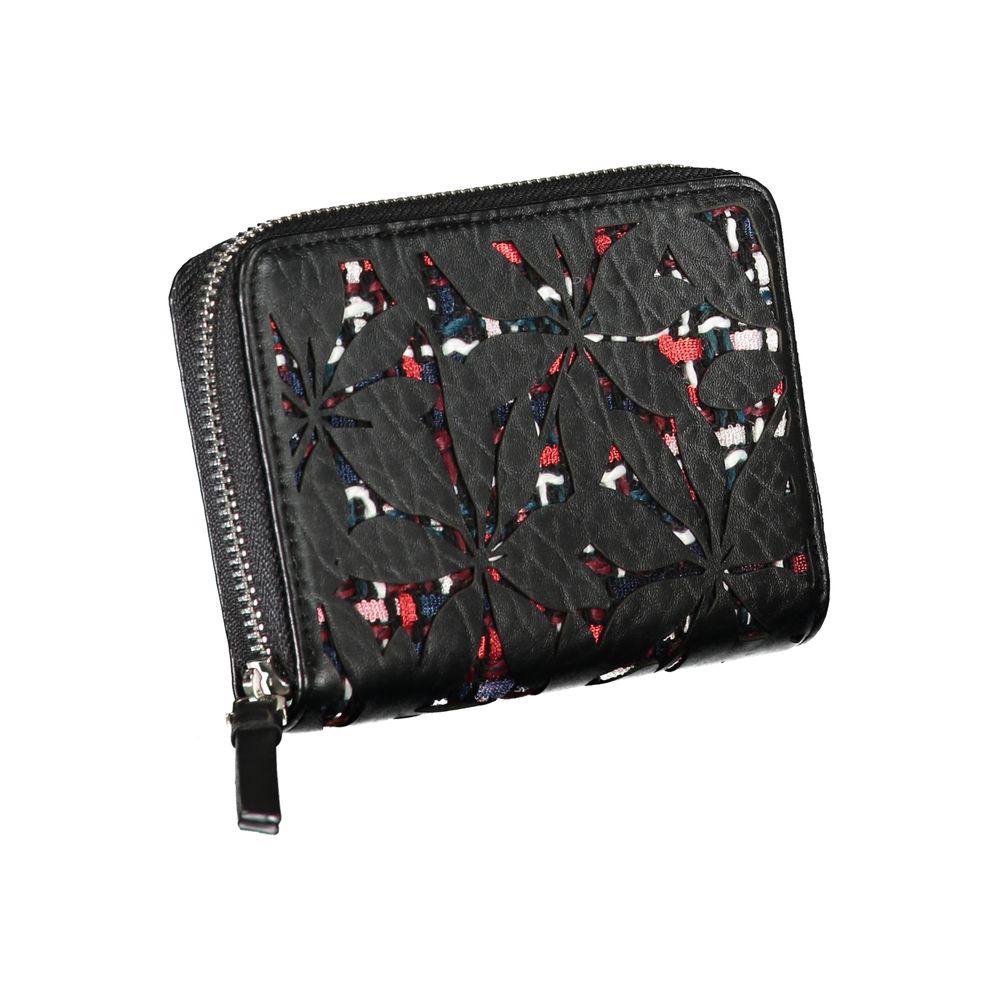 Desigual - Elegant Zip Wallet with Contrasting Accents - Black Desigual