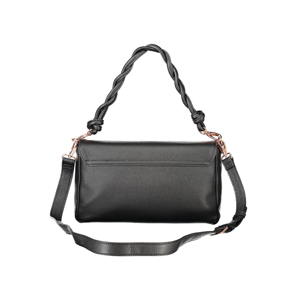 Valentino - Sleek Braided Handle Polyethylene Shoulder Bag - Black Mario Valentino