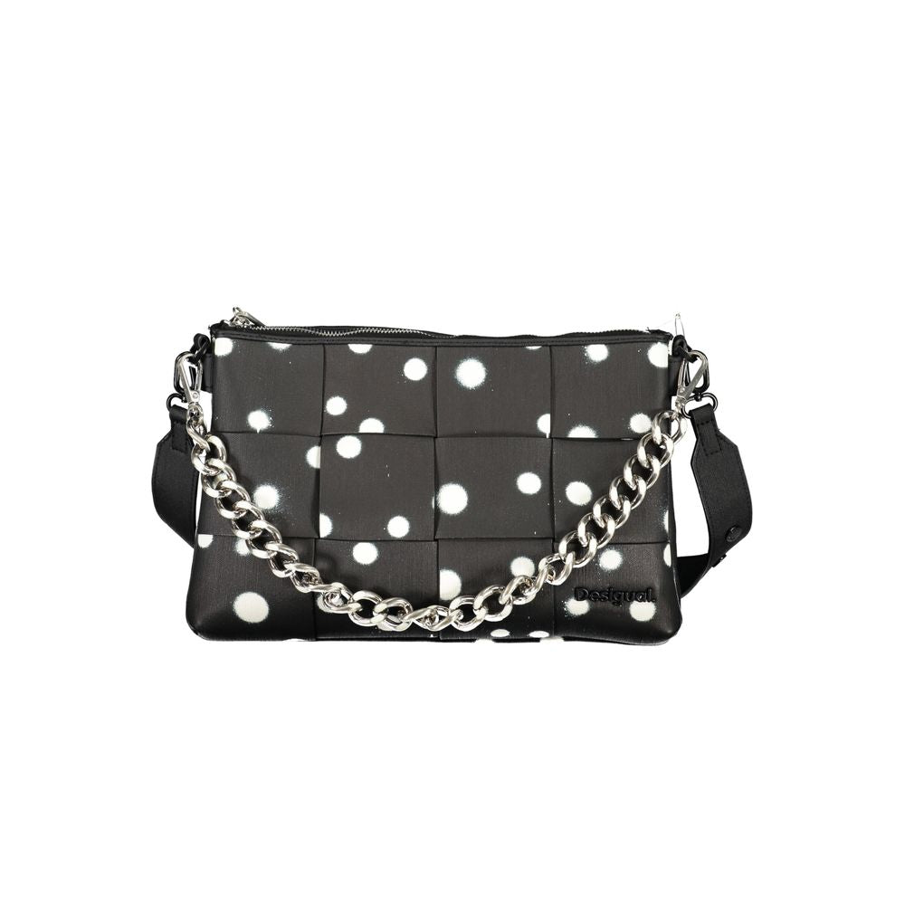 Desigual - Playful Woven Polka Dot Convertible Clutch Bag - Black Desigual