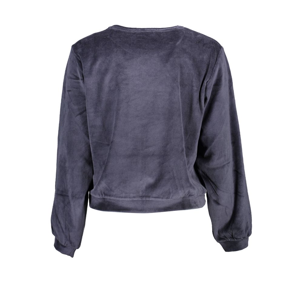 Desigual - Relaxed Velvet Cropped Sweater - Blue Desigual