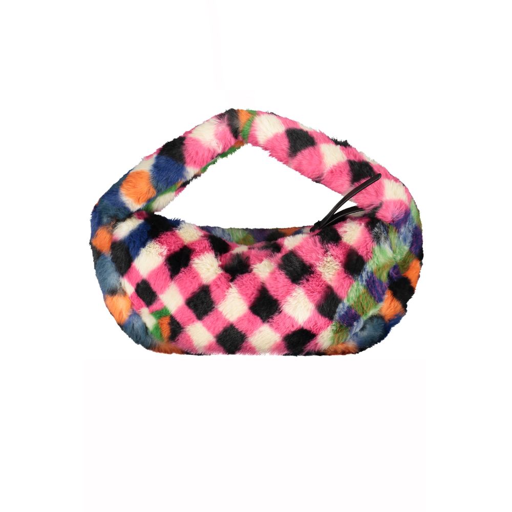 Desigual - Playful Plush Checked Faux Fur Shoulder Bag - Multicolor Desigual