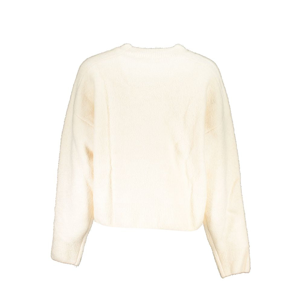 Desigual - Playful Abstract Face Graphic Cropped Knit Sweater - Off White Desigual