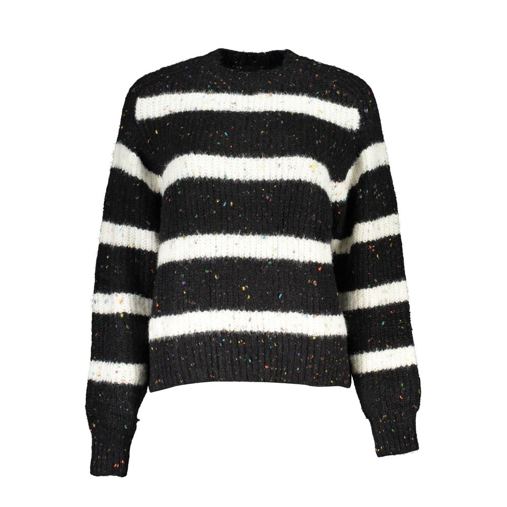 Desigual - Playful Speckled Stripe Relaxed Knit Sweater - Black White Multicolor Desigual