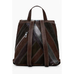 Desigual - Bold Patchwork Mini Backpack With Buckle Details - Brown Desigual