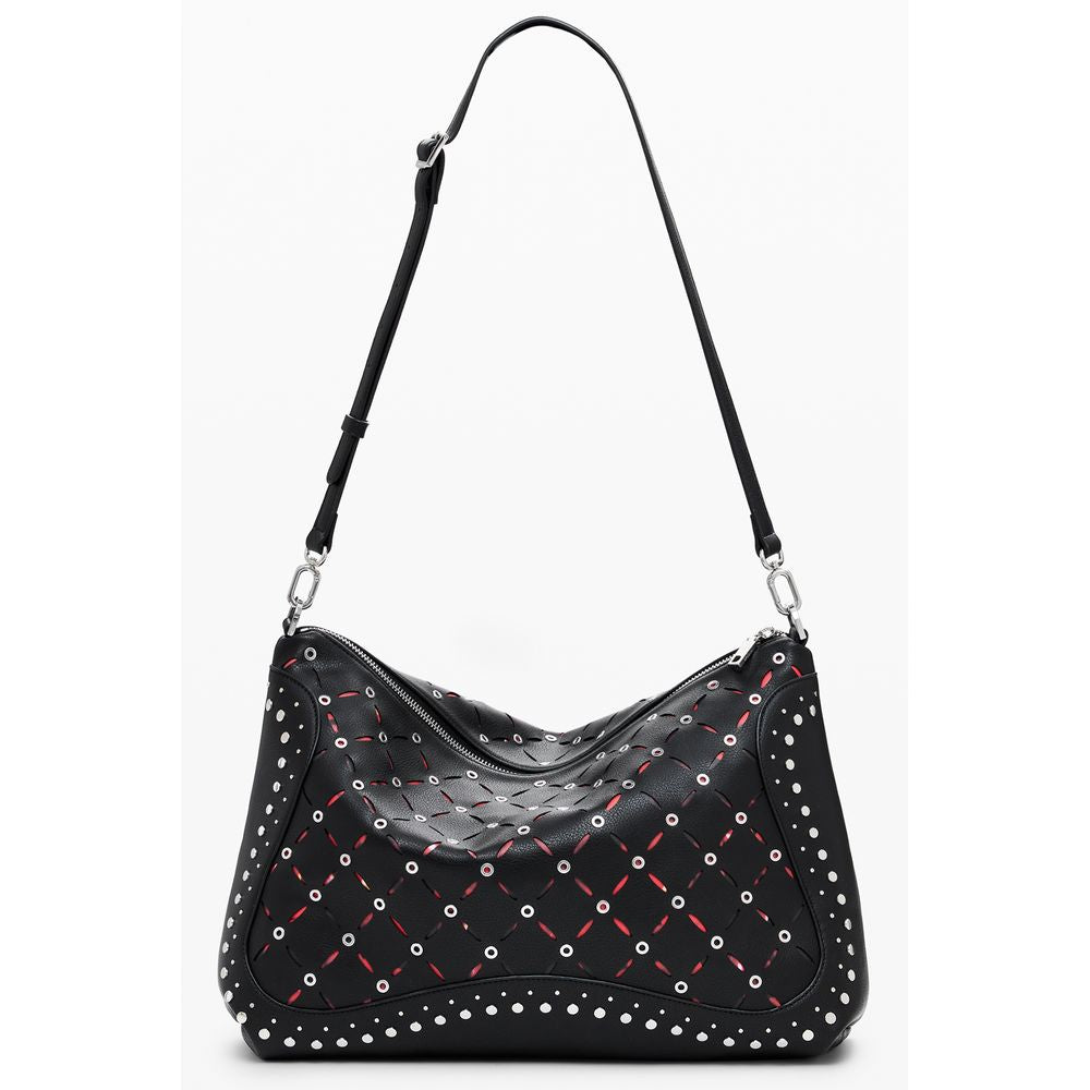 Desigual - Edgy Studded Mini Shoulder Bag with Red Accents - Black Desigual