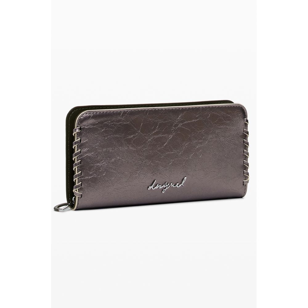 Desigual - Metallic Polyethylene Compact Zip Wallet - Bronze Desigual