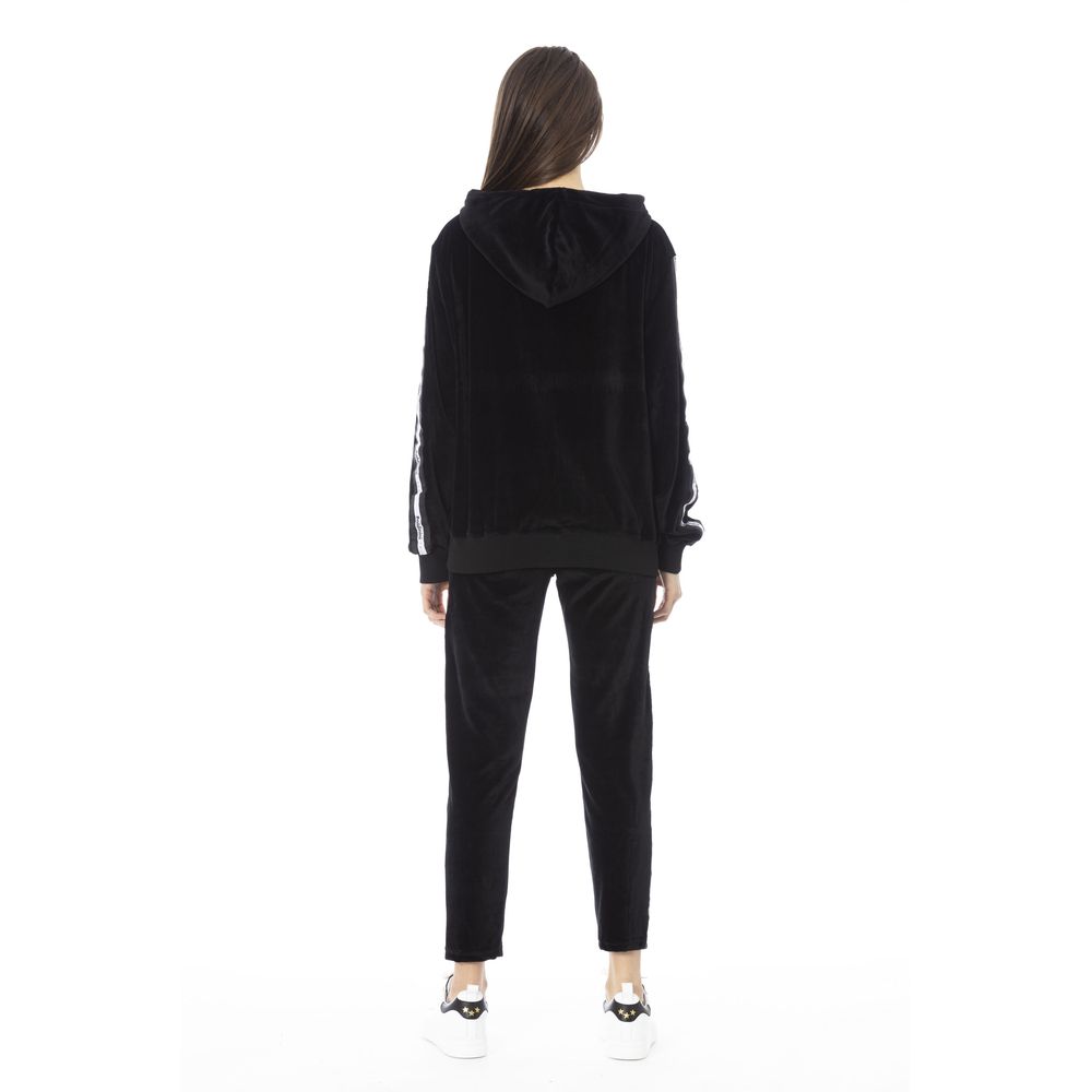 Baldinini Trend - Relaxed Cotton Velvet Zip-Up Hoodie - Black Baldinini Trend