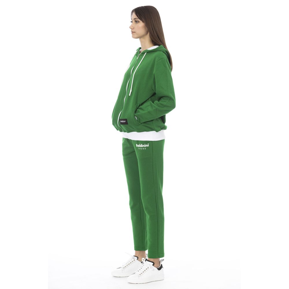 Baldinini Trend - Relaxed Bicolor Cotton Zip-Up Hoodie & Jogger Set - Green Baldinini Trend