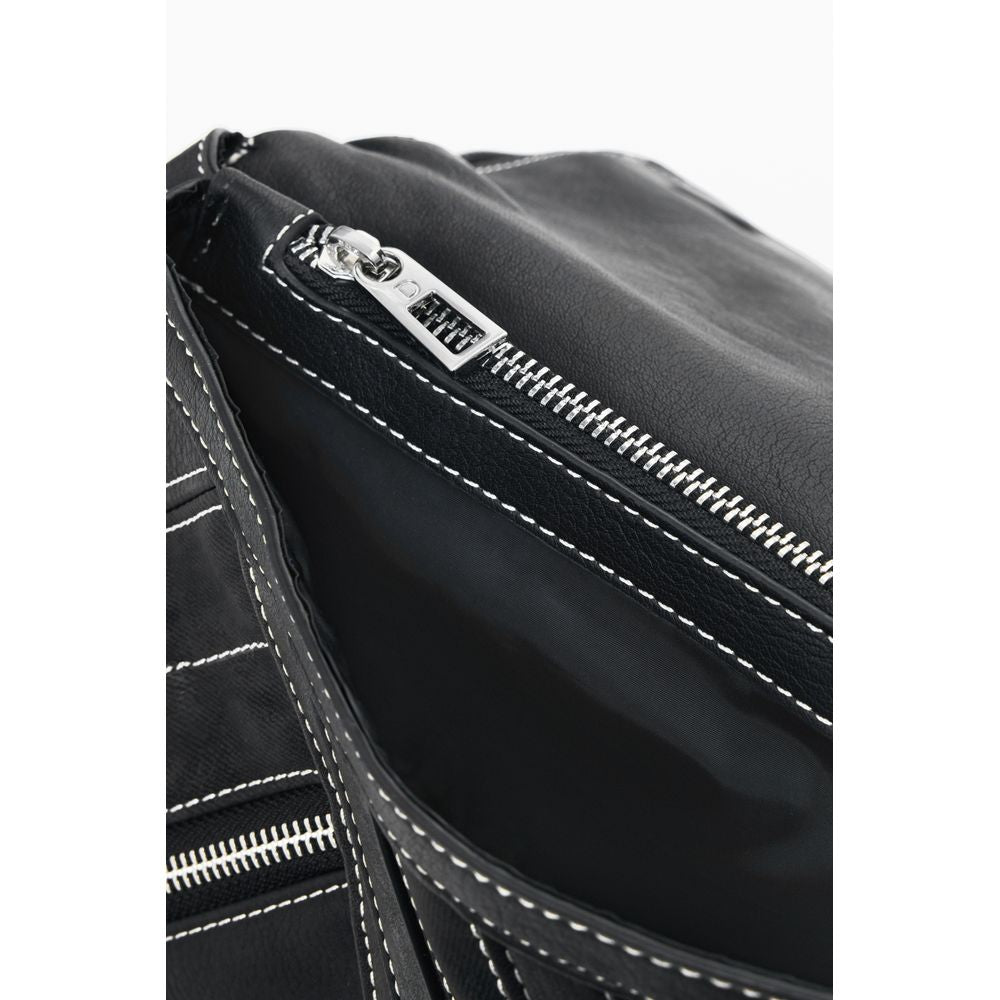 Desigual - Edgy Polyethylene Backpack with Contrast Stitching - Black Desigual