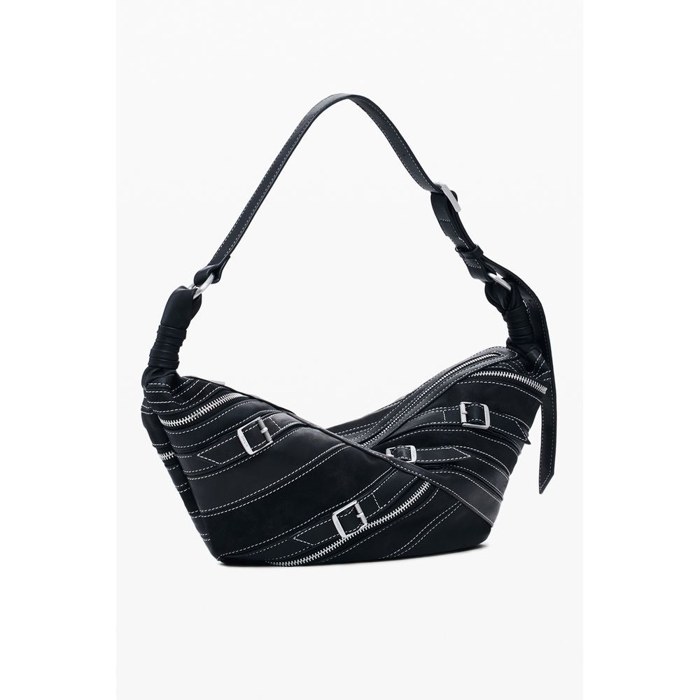 Desigual - Edgy Buckle Detail Polyethylene Shoulder Bag - Black Desigual