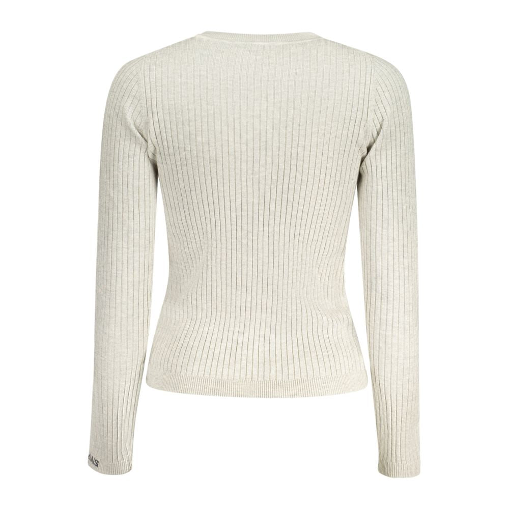 Pepe Jeans - Polished Ribbed Knit Fitted Sweater - Grey Pepe Jeans