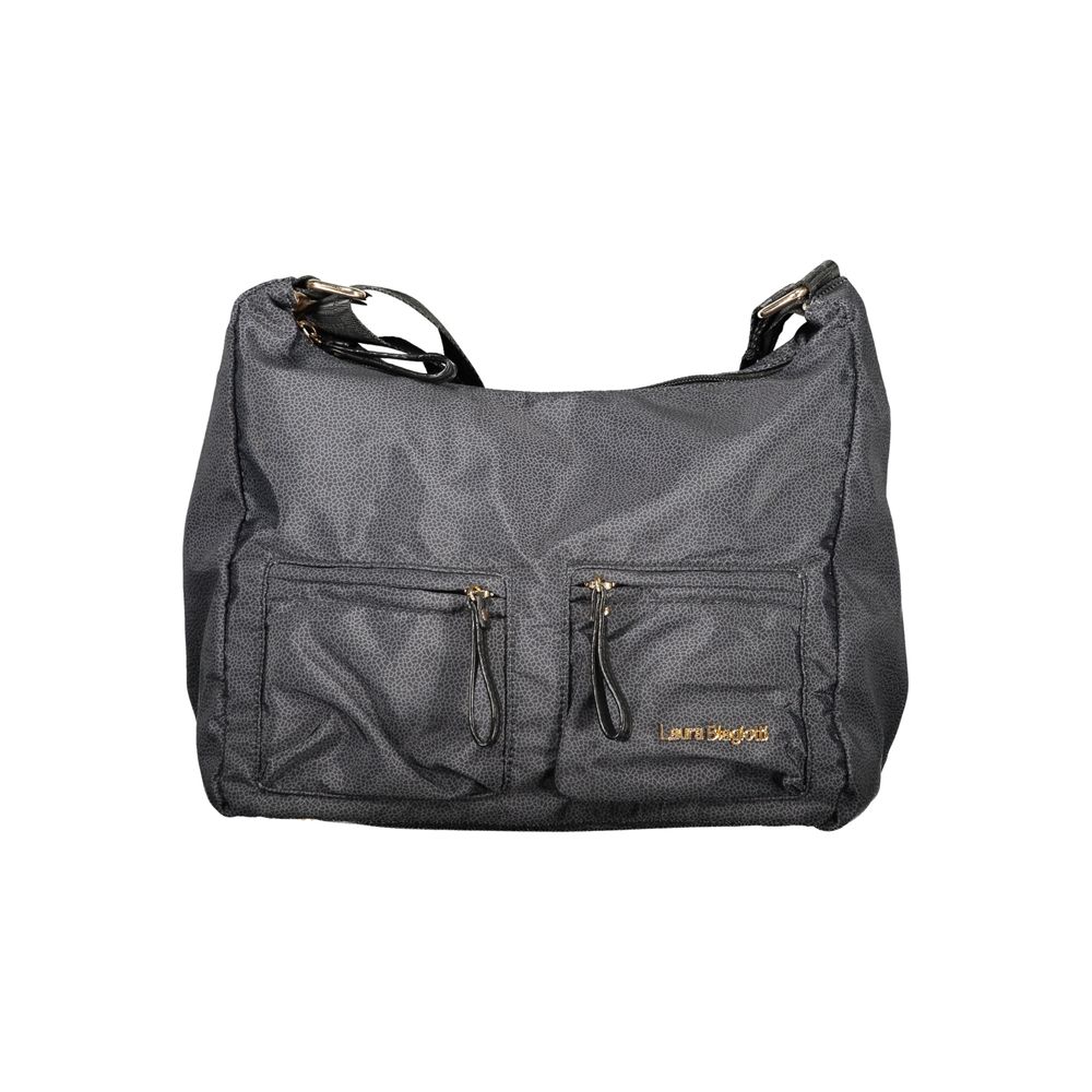 Laura Biagiotti - Lorde Textured Shoulder Bag with Adjustable Strap - Black Laura Biagiotti