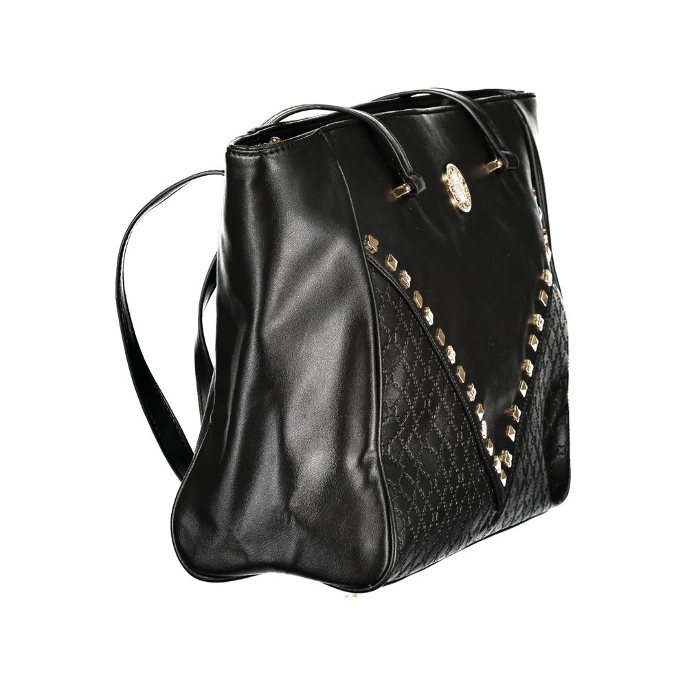 Laura Biagiotti - Bold Studded PVC Structured Shoulder Bag - Black Laura Biagiotti