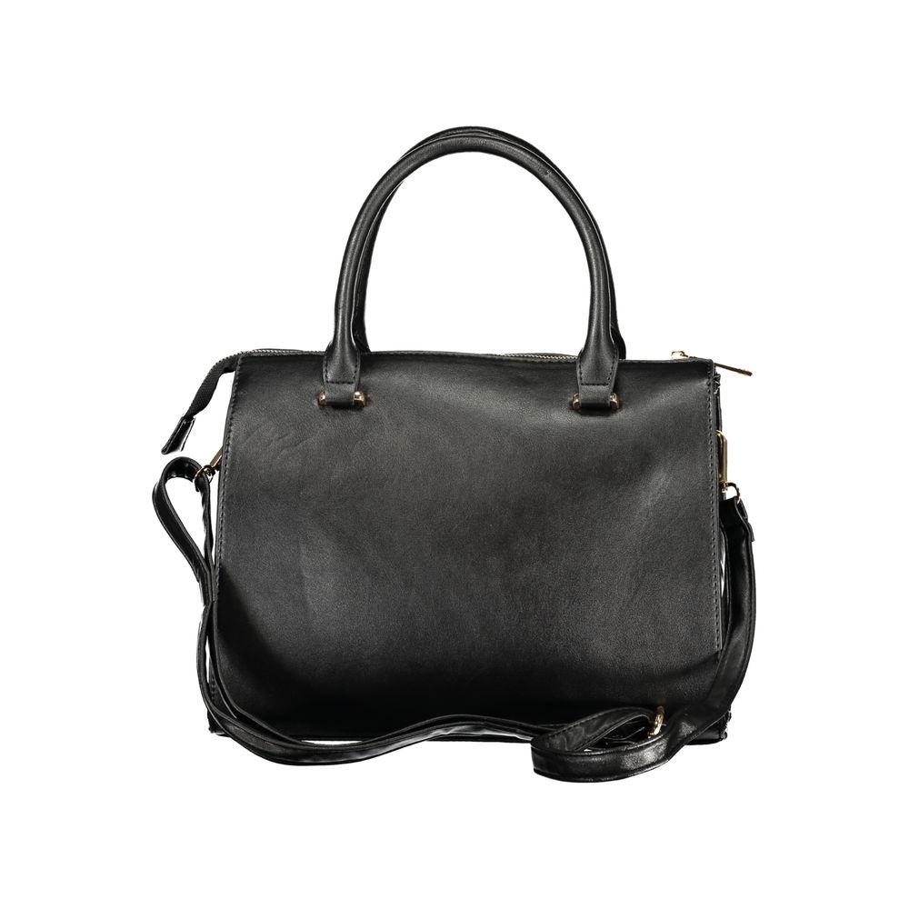 Laura Biagiotti - Sleek Studded PVC Structured Handbag - Black Laura Biagiotti