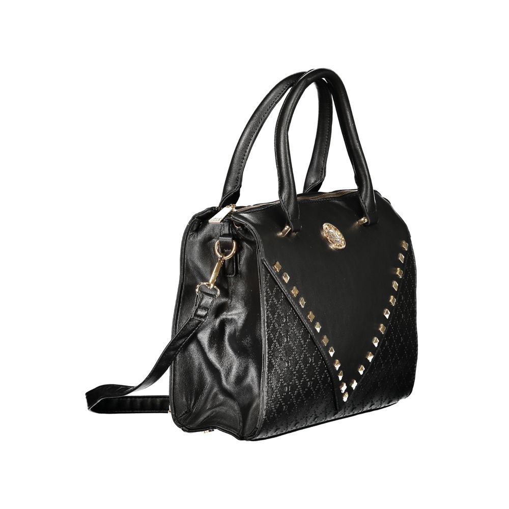 Laura Biagiotti - Sleek Studded PVC Structured Handbag - Black Laura Biagiotti