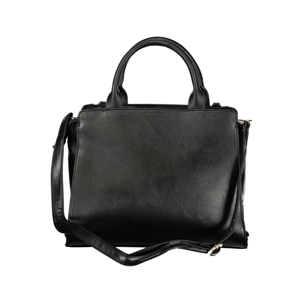 Laura Biagiotti - Sleek PVC Top Handle Bag with Chain Detail - Black Laura Biagiotti