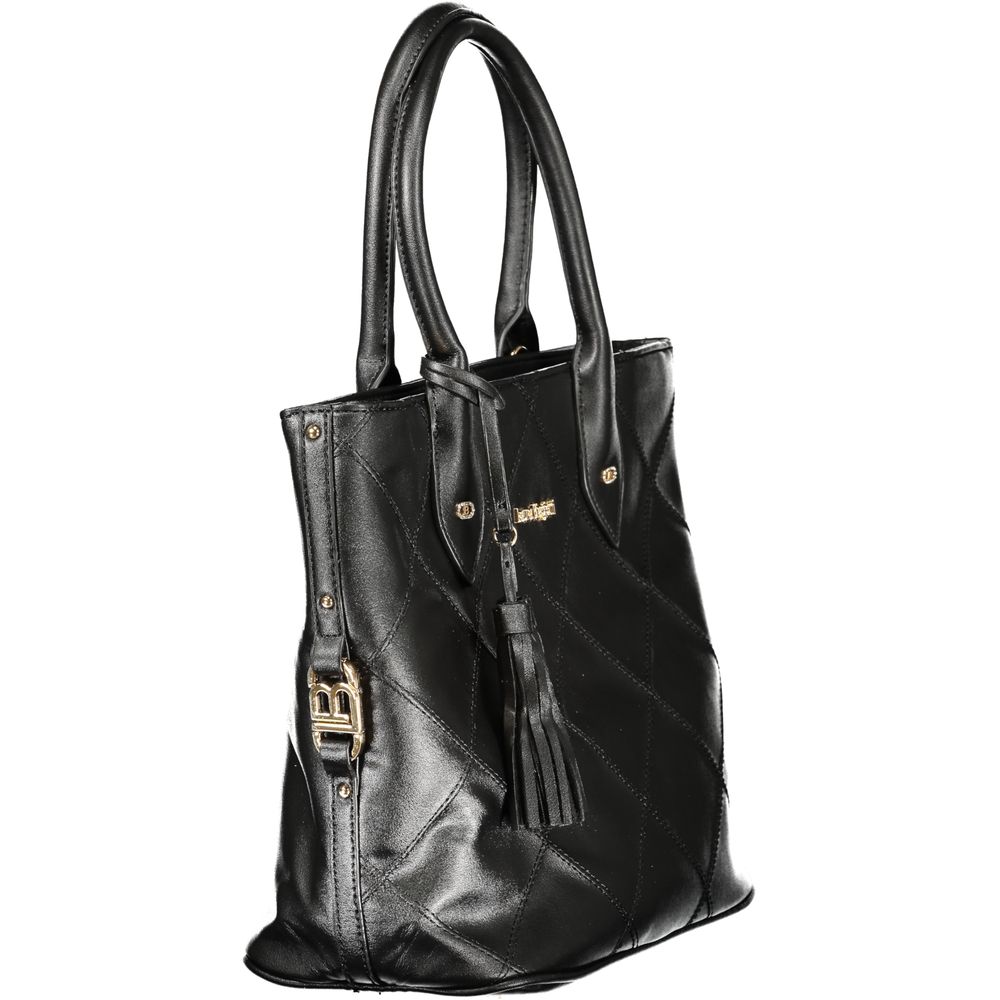 Laura Biagiotti - Sophisticated Quilted PVC Tote Bag with Tassel - Black Laura Biagiotti