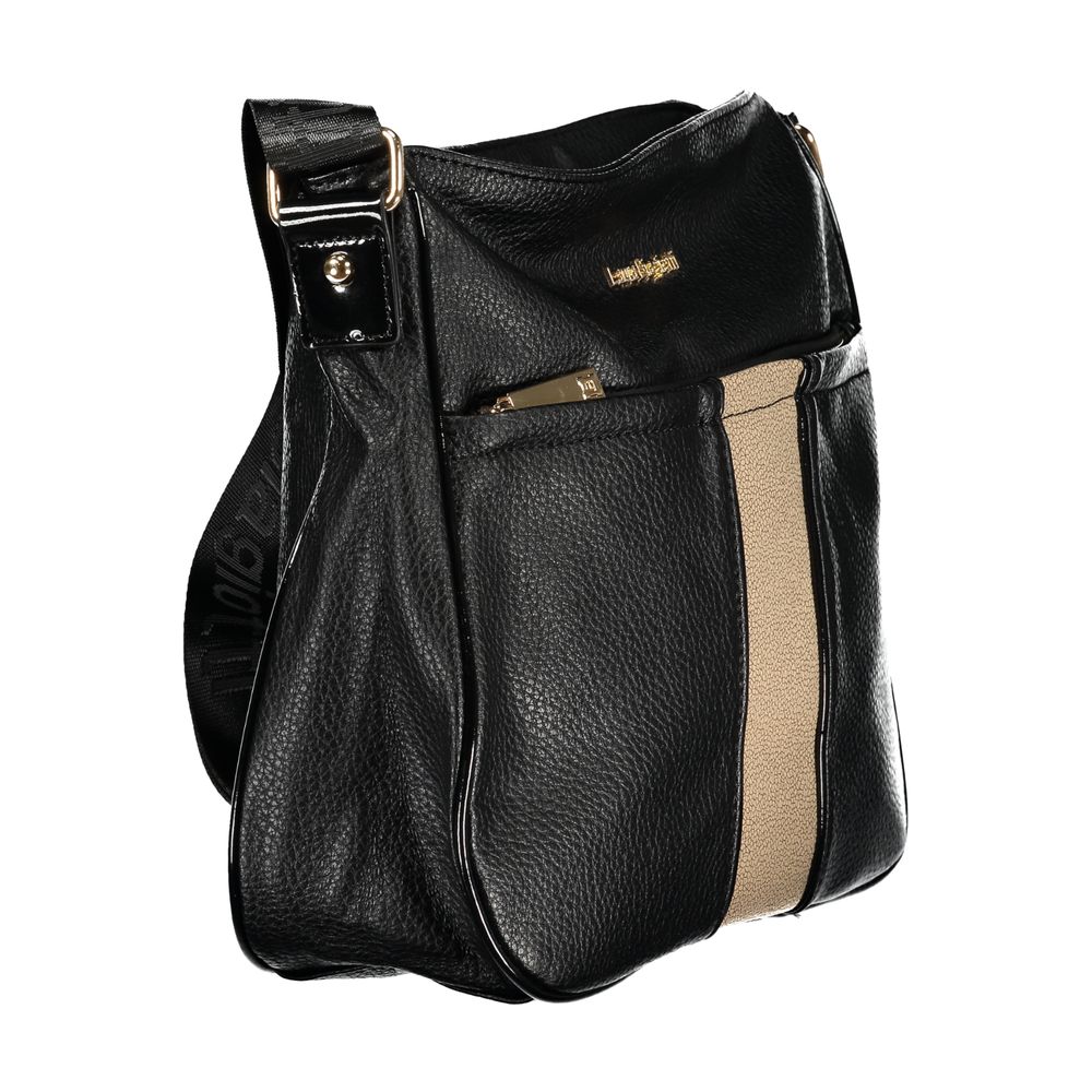 Laura Biagiotti - Sleek Textured PVC Crossbody Bag with Contrast Detail - Black Laura Biagiotti