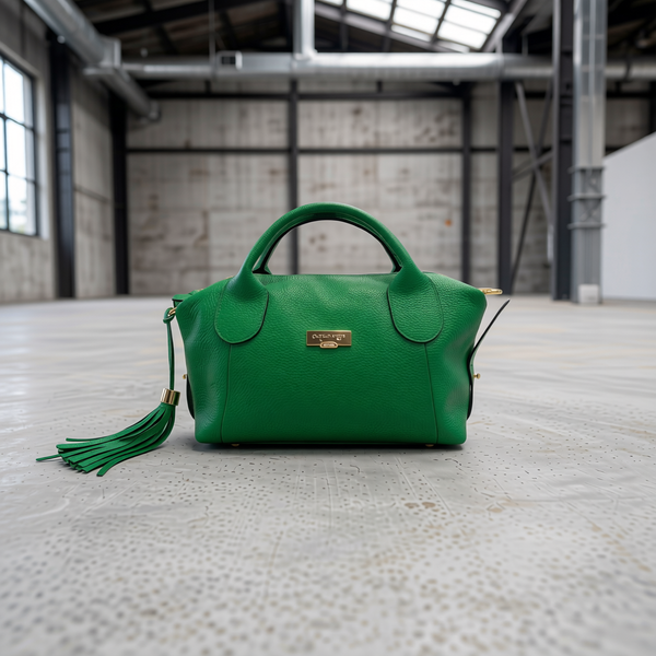 Baldinini Trend - Structured Textured Leather Tassel Shoulder Bag - Green Baldinini Trend