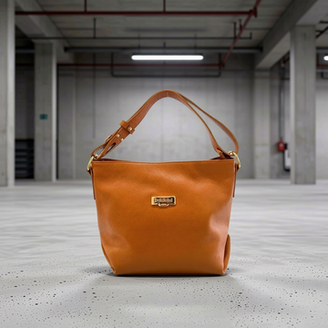 Baldinini Trend - Polished Textured Cowhide Shoulder Bag - Brown Baldinini Trend